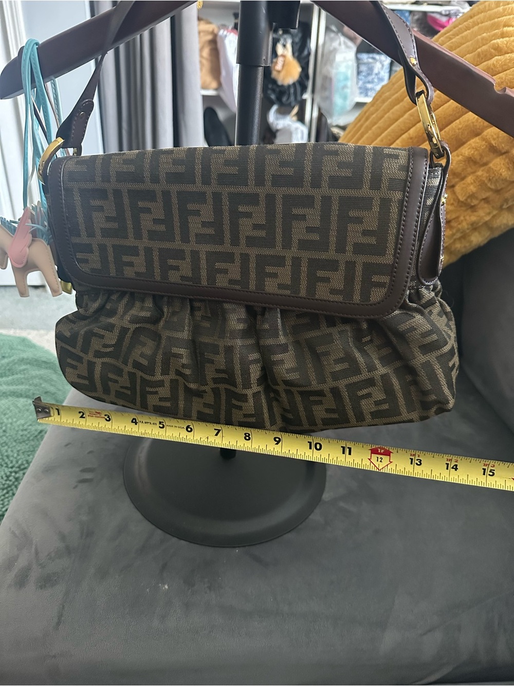 Designer-Inspired Brown Monogram Shoulder Bag
